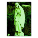 Altered Green Virgin Mary Garden Statue cards