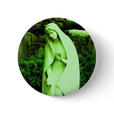 Altered Green Virgin Mary Pin by JuJuGardens