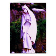 Altered Purple Virgin Mary Garden Statue Card