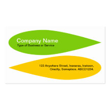 Alternating Petals - Martian Green and Amber Business Card Template