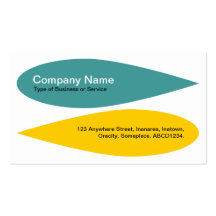 Alternating Petals - Ocean Green and Amber Business Card Template