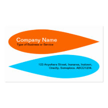 Alternating Petals - Orange and Sky Blue Business Card