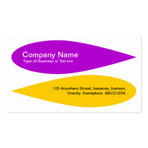 Alternating Petals - Purple and  Amber Business Card Template