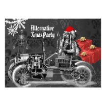 Alternative  Gothic Steampunk   Christmas Custom Invitations