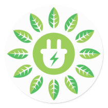 Alternative green energy power plug leaves sticker