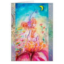 ALTHEA /Whimsical Fairy on the Pink Flower Greeting Cards