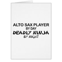 Alto Sax Deadly Ninja by Night Greeting Card