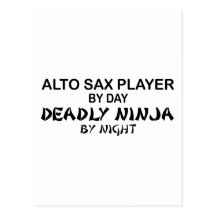 Alto Sax Deadly Ninja by Night Post Cards