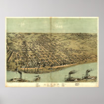 Alton Illinois 1867 Antique Panoramic Map Posters