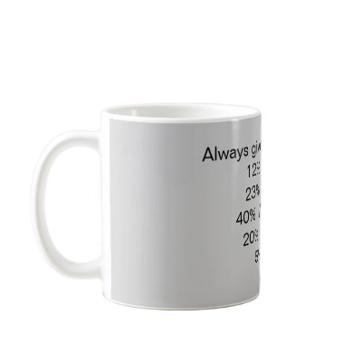 Always give 100% at work: mug by melissa134