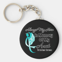 Always My Hero In Memory Aunt - Ovarian Cancer Keychains