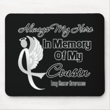 Always My Hero In Memory Cousin - Lung Cancer Mouse Mats