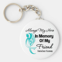 Always My Hero In Memory Friend - Ovarian Cancer Keychains