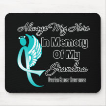 Always My Hero In Memory Grandma - Ovarian Cancer Mousemats