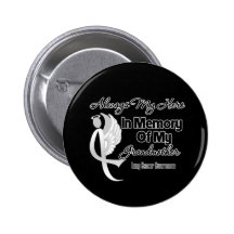 Always My Hero In Memory Grandmother - Lung Cancer Button