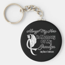 Always My Hero In Memory Grandpa - Lung Cancer Keychain