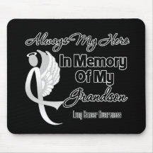 Always My Hero In Memory Grandson - Lung Cancer Mouse Mat