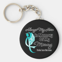 Always My Hero In Memory Mummy - Ovarian Cancer Keychain