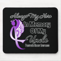 Always My Hero In Memory Uncle - Pancreatic Cancer Mousemats