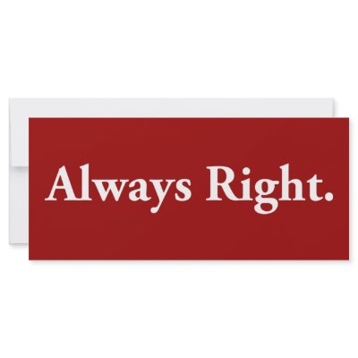 Always Right. Customized Rack Card by AmericanElephant