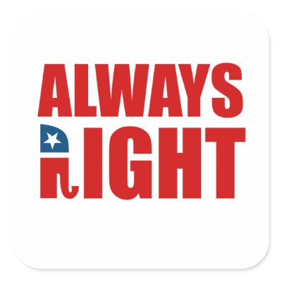 ALWAYS RIGHT STICKER by Politicaltshirts