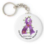 ALZHEIMER’S DISEASE AWARENESS Flower Ribbon 1 Keychain