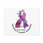 ALZHEIMER’S DISEASE AWARENESS Flower Ribbon 1 Postcards