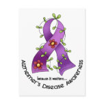 ALZHEIMER’S DISEASE AWARENESS Flower Ribbon 1 Postcard