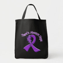 Alzheimer’s Disease There's Always Hope Floral Tote Bags