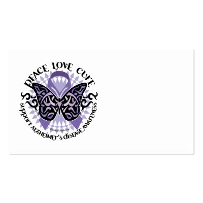 Alzheimers Butterfly Tribal 2 Business Card Templates by fightcancertees