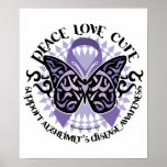 Alzheimers Butterfly Tribal 2 posters