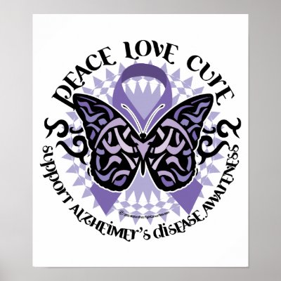 Alzheimers Butterfly Tribal 2 Posters by fightcancertees