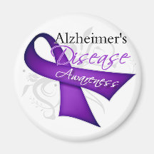 Alzheimer's Disease Awareness Ribbon Magnet
