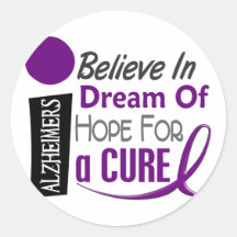 Alzheimer's Disease BELIEVE DREAM HOPE Stickers