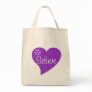 Alzheimers Disease Believe Purple Heart Canvas Bag