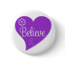 Alzheimers Disease Believe Purple Heart Pinback Button