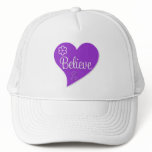 Alzheimers Disease Believe Purple Heart Hat