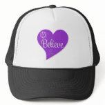 Alzheimers Disease Believe Purple Heart Trucker Hats
