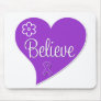 Alzheimers Disease Believe Purple Heart Mouse Pads