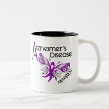 Alzheimer's Disease BUTTERFLY 3 Awareness Coffee Mugs