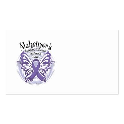 Alzheimer's Disease Butterfly 3 Business Card by fightcancertees