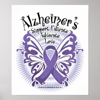 Alzheimer's Disease Butterfly 3 Poster by fightcancertees