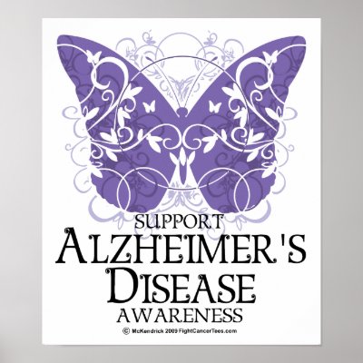 Alzheimer's Disease Butterfly Posters by fightcancertees