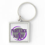 Alzheimers Disease Fight Like A Girl Circular Key Chains