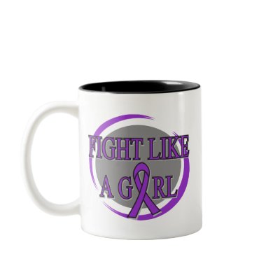 Alzheimers Disease Fight Like A Girl Circular Mug by MissionWeCanDoIt