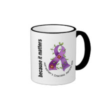 Alzheimers Disease Flower Ribbon 3 Mug