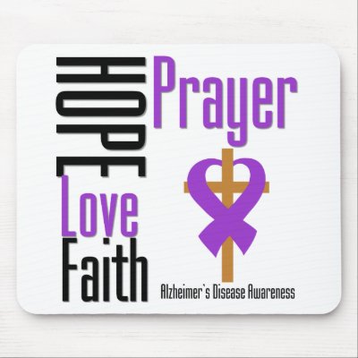 Alzheimers Disease Hope Love Faith Prayer Mouse Mat by giftsforawareness