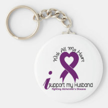 Alzheimers Disease I Support My Husband Keychain