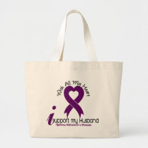 Alzheimers Disease I Support My Husband Tote Bags