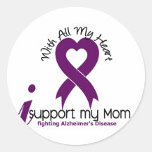 Alzheimers Disease I Support My Mum Round Stickers